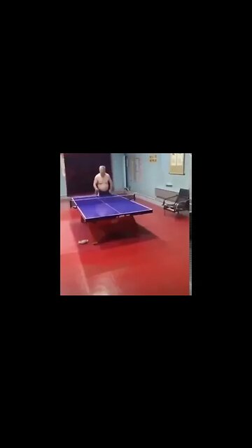 Elderly playing ping pong