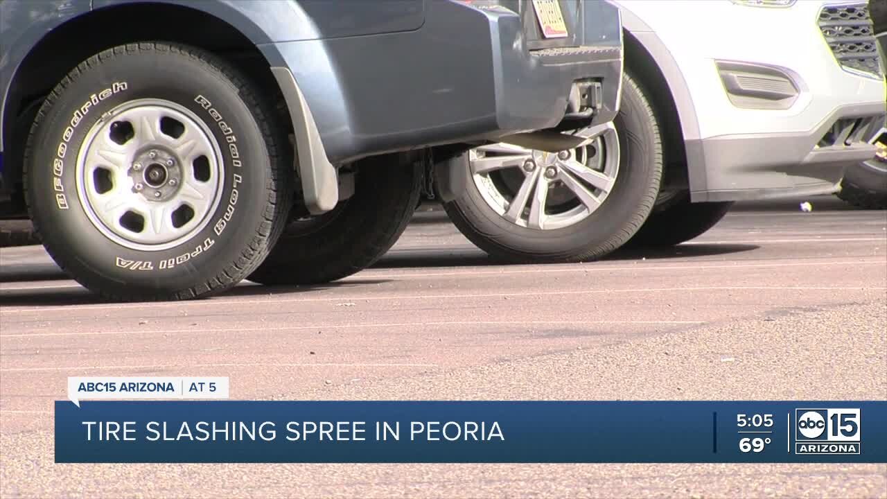 Tire slashing spree in Peoria