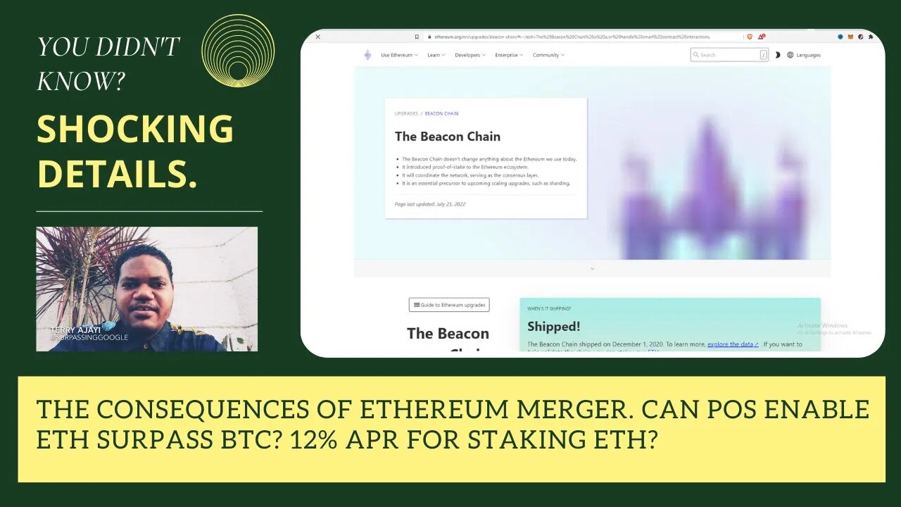 The Consequences Of Ethereum Merger. Can POS Enable ETH Surpass BTC? 12% APR For Staking ETH?