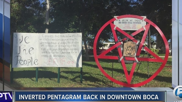 Inverted pentagram back in Downtown Boca Raton