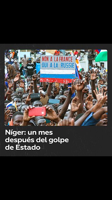Mitin multitudinario en un estadio de Niamey a favor del golpe militar en Níger