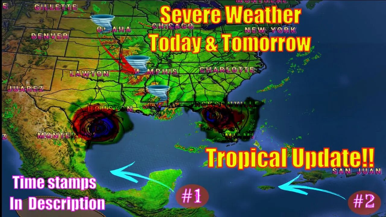 Tropical Update, Multiple Waves & Severe Weather Update! - The WeatherMan Plus Weather Channel