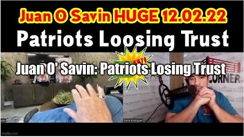 JUAN O' SAVIN: PATRIOTS LOSING TRUST