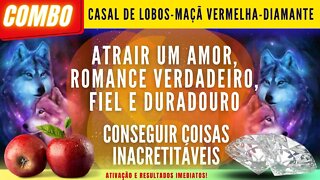 Combo Arquétipos Casal de lobos, Maçã Vermelha e Diamante. Atraia o amor verdadeiro e fortuna