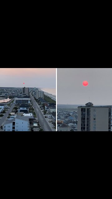 Video captures mesmerizing pink sunrise due to wildfire smoke
