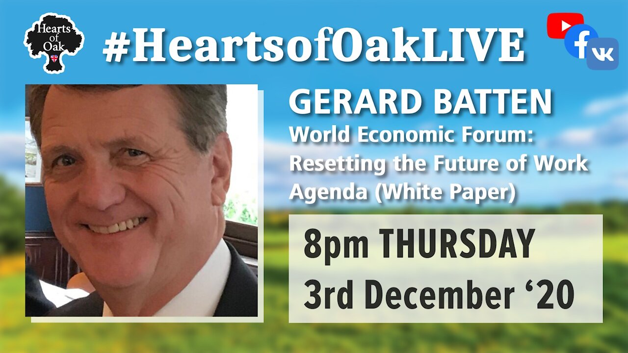 Gerard Batten discusses the latest World Economic Forum paper on the Great Reset 3.12.20