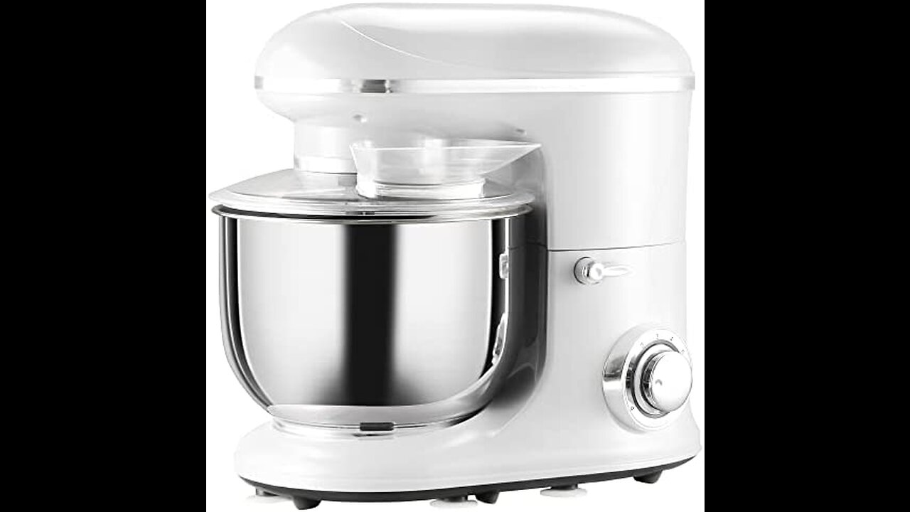 HOMCOM 6 Qt Stand Mixer with 6+1P Speed, 600W and Tilt Head, Kitchen Electric Mixer with Stainl...