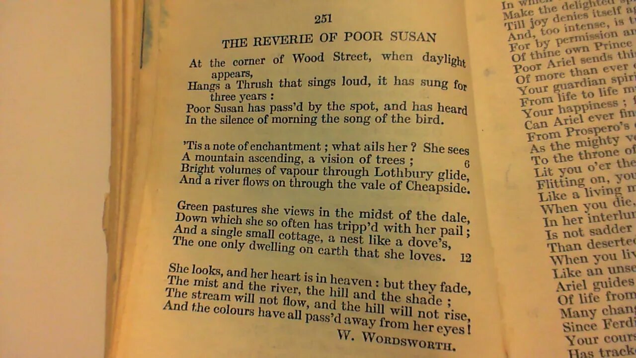 The Reverie Of Poor Susan - W. Wordsworth