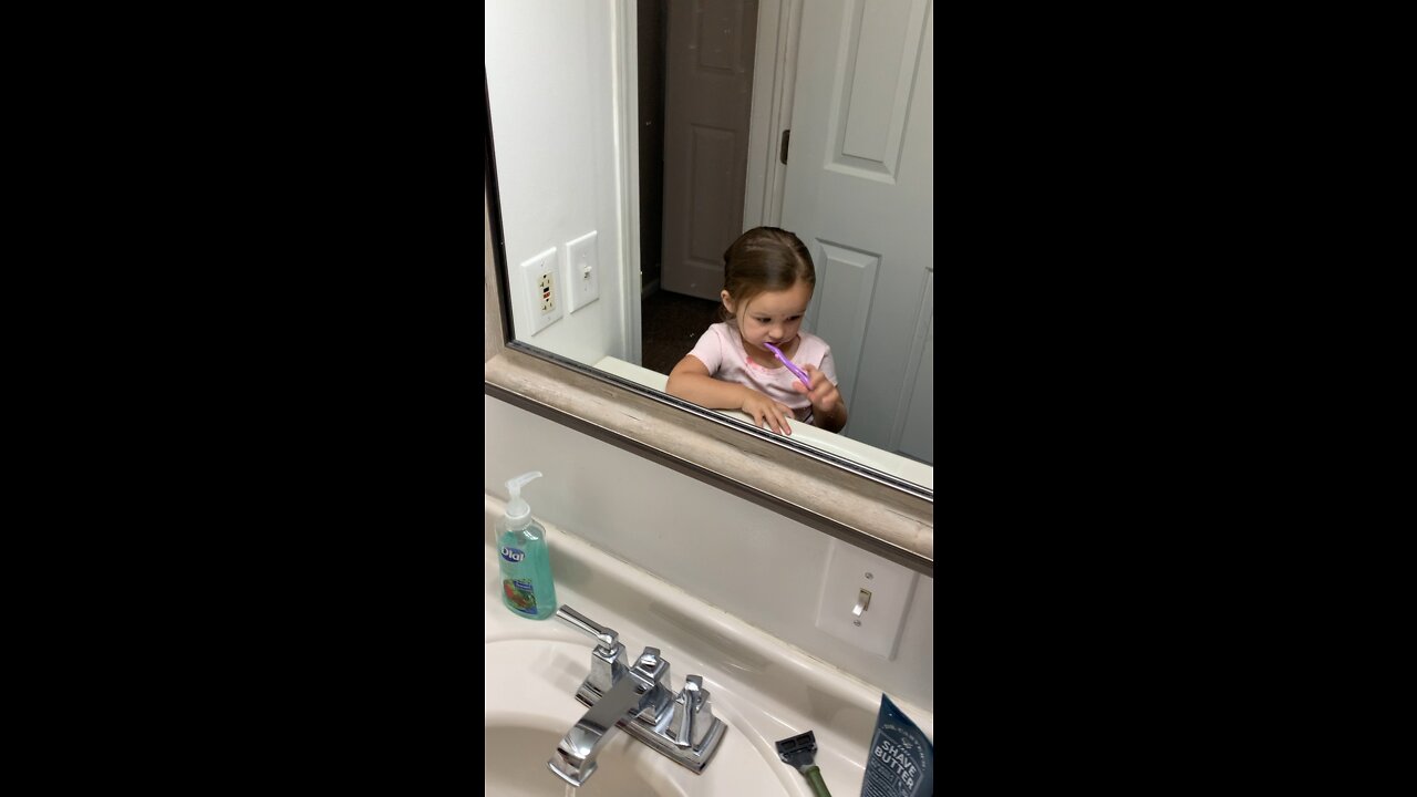 Gracyn and Teethbrushing