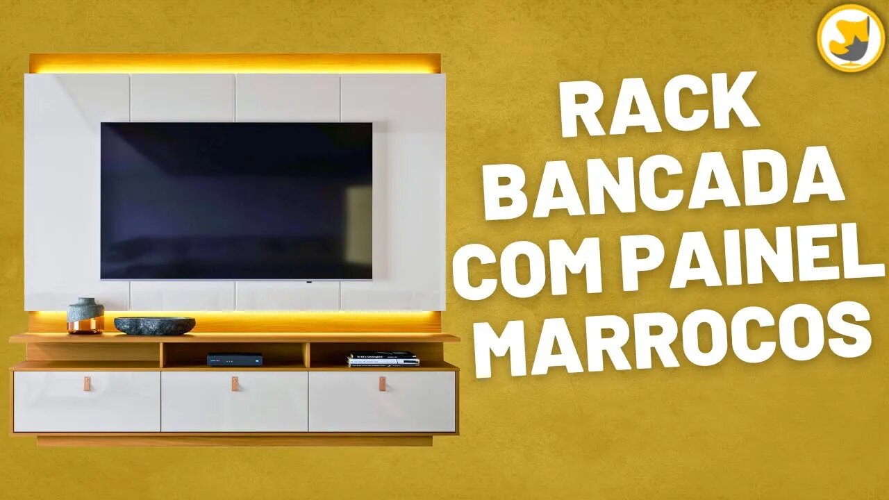 Rack Bancada com Painel Marrocos 3 Portas para TV até 75 Polegadas Lukaliam