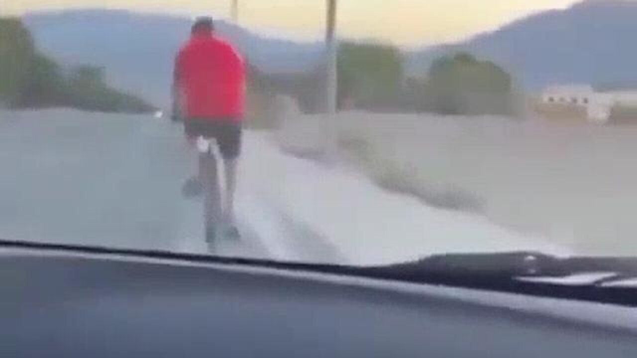 Las Vegas teens in a stolen vehicle, hit and run another car, then hit a man on a bike for fun.