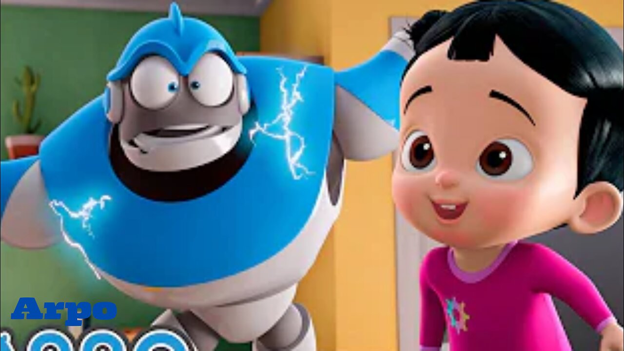 Arpo Robot Babysitter | The New Kid in Town! | Funny Cartoons for Kids | Arpo the Robot