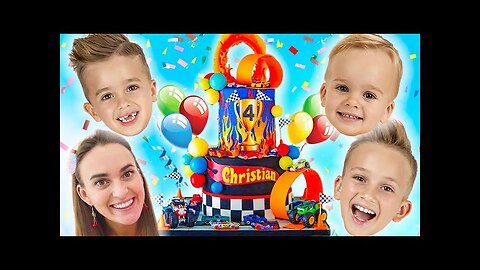 Chris celebrates his 4th birthday with friends