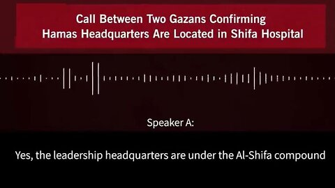 Intercepted Phone Call Between Two Gazans Confirms They Have A Headquarters Beneath A Hospital