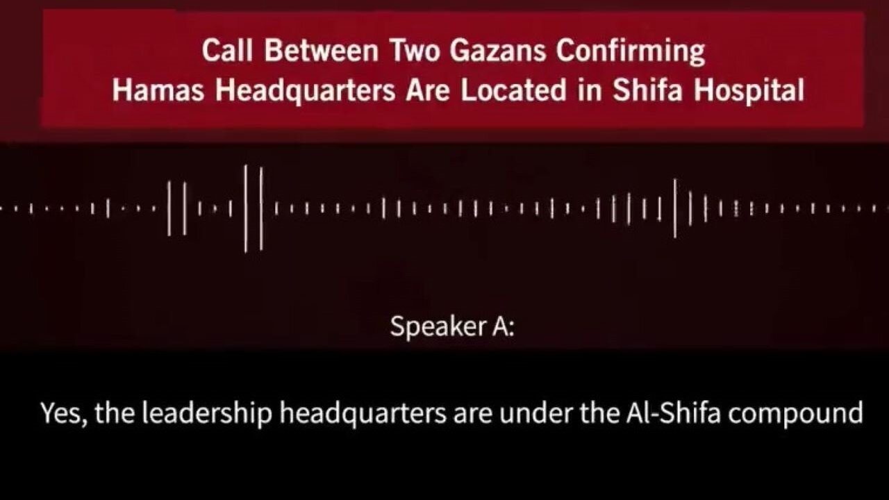 Intercepted Phone Call Between Two Gazans Confirms They Have A Headquarters Beneath A Hospital