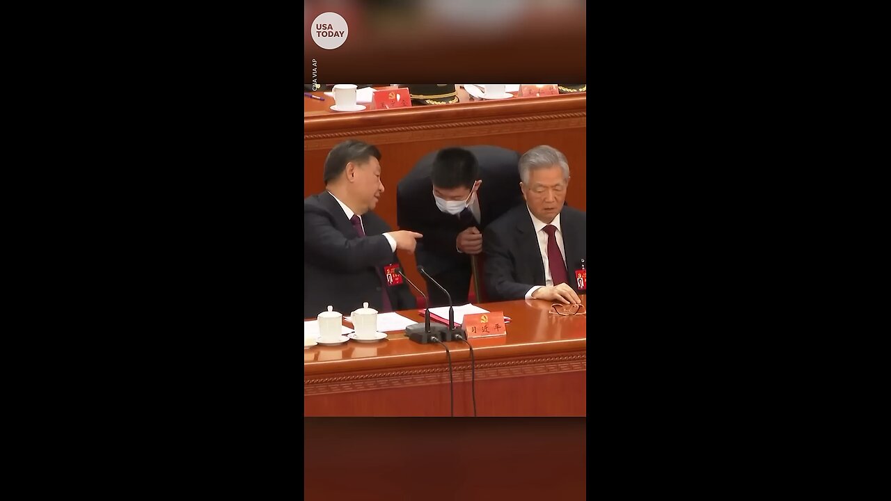 Former Chinese President Hu Jintao removed from Communist Party congress _ USA TODAY #Shorts