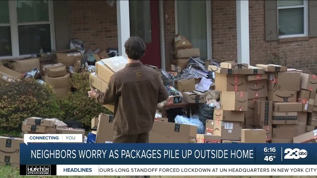 Neighbors in Tennessee city worry as Amazon packages pile up outside home