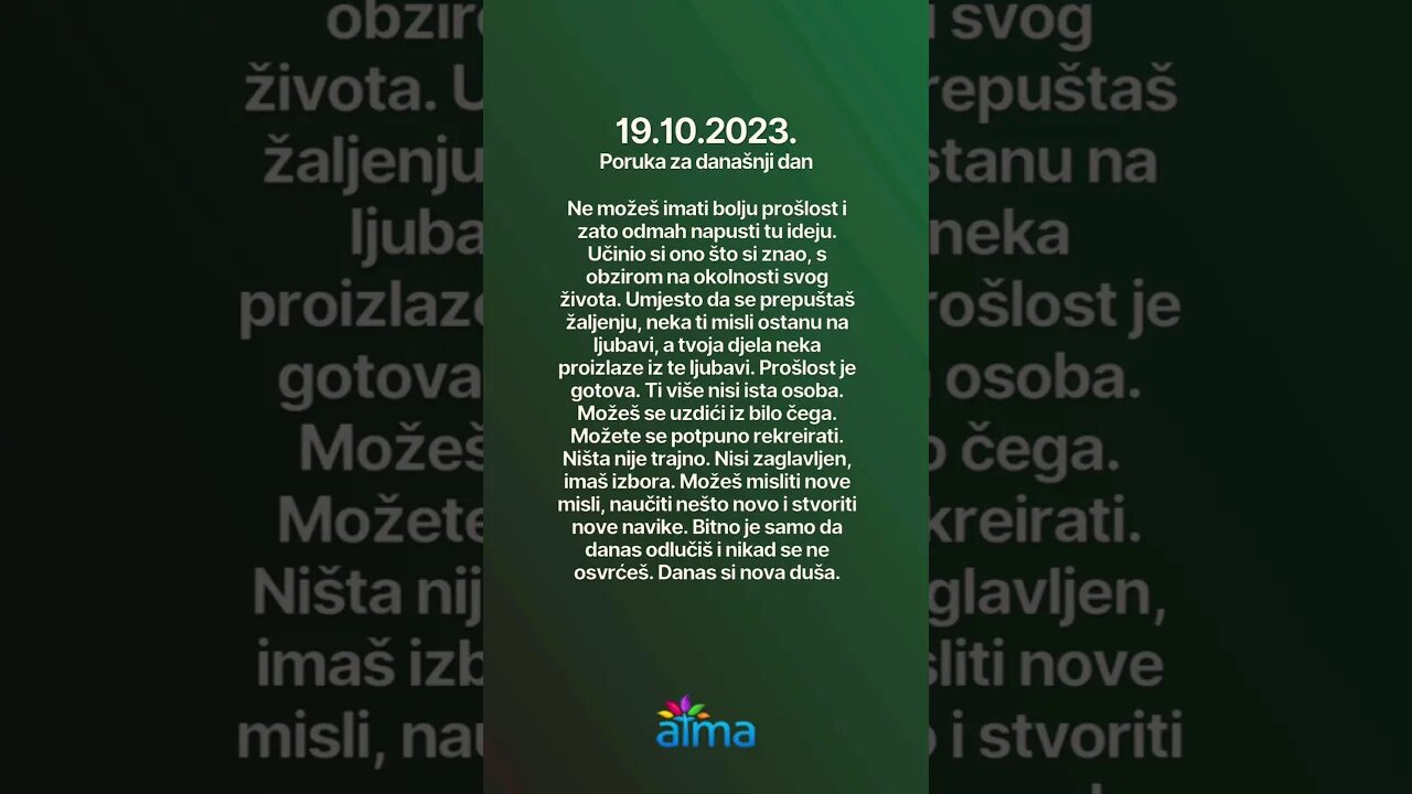 ATMA Poruka za današnji dan 19.10.2023. #inspiracija #porukadana #mudrost #motivacija
