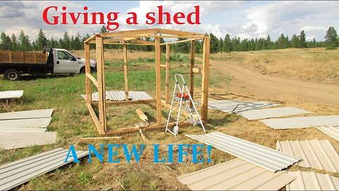 Reconstructing a metal shed with a wood frame