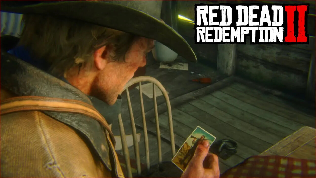 Arthur gets drunk, breaks into a shack, starts singing and then steals a trading card