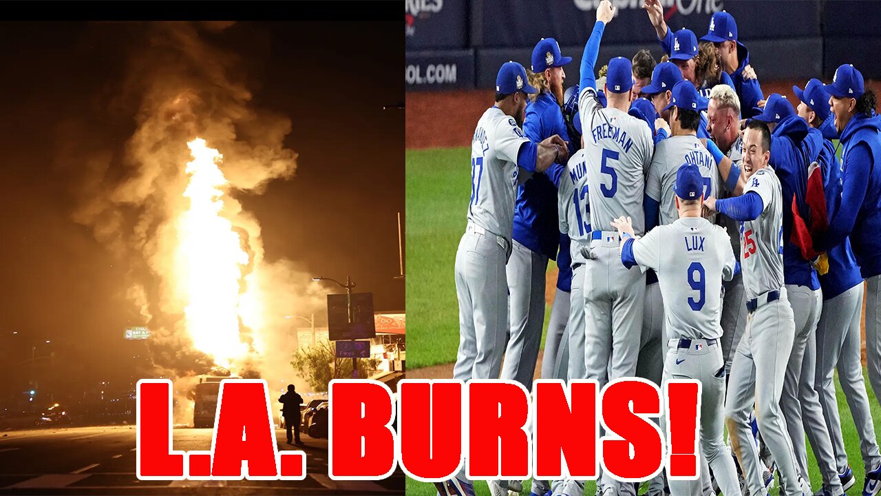 L.A. BURNS! BLM style LOOTING emerges after Dodgers win World Series! Nike store RANSACKED!