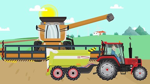 Unveiling Farm Work Heroes: Combine Harvester and Tractor in Action