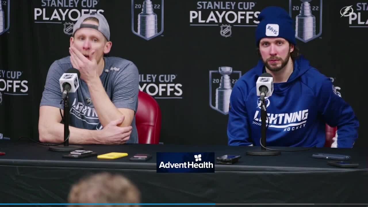 VIDEO: Corey Perry and Nikita Kucherov talk after Game 1