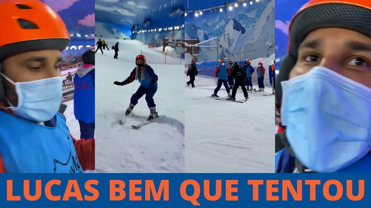 CARLINHOS MAIA DANDO APOIO À LUCAS GUIMARÃES NO PATINS NO GELO EM GRAMADO