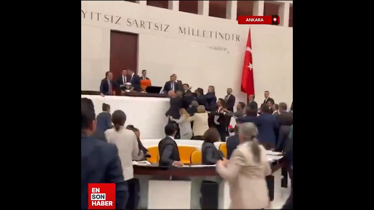 Turkish parliament is a free for all battle royal