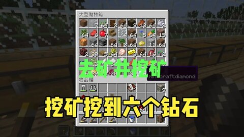 我的世界原版生存ep.11:去矿井里挖矿，挖矿挖到钻石