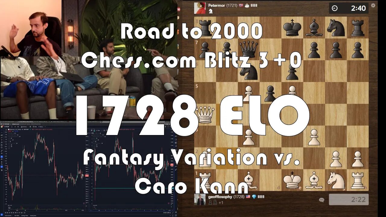 Road to 2000 #152 - 1728 ELO - Chess.com Blitz 3+0 - Fantasy Variation vs. Caro Kann