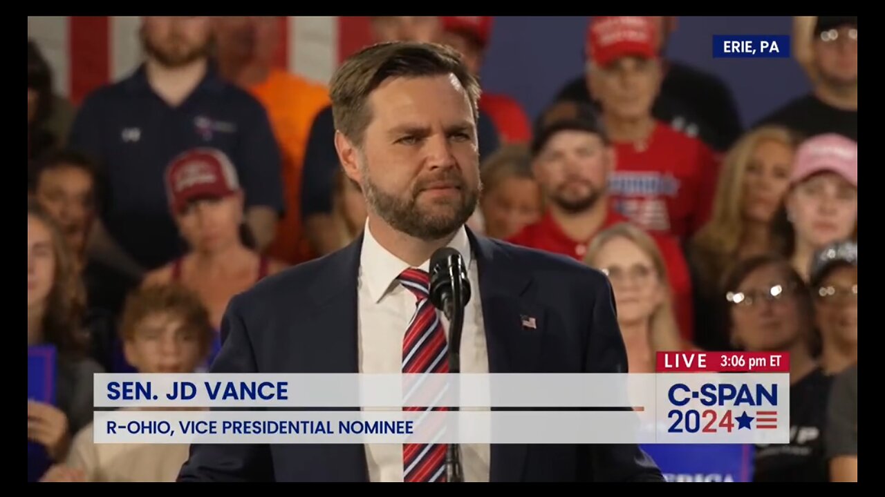 JD Vance Campaigns in Erie, Pennsylvania