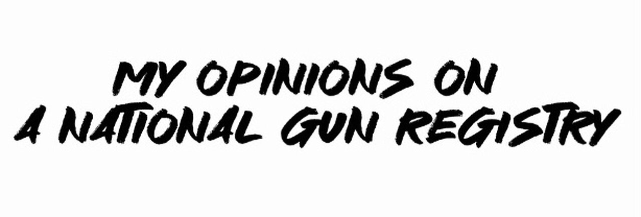 My opinions on a national gun registry