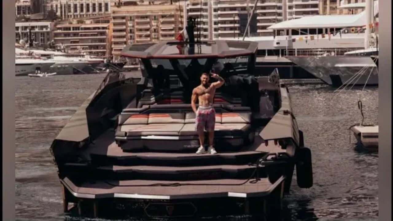 Conor Mcgregor’s takes the Lamborghini yacht to Monaco for grand prix