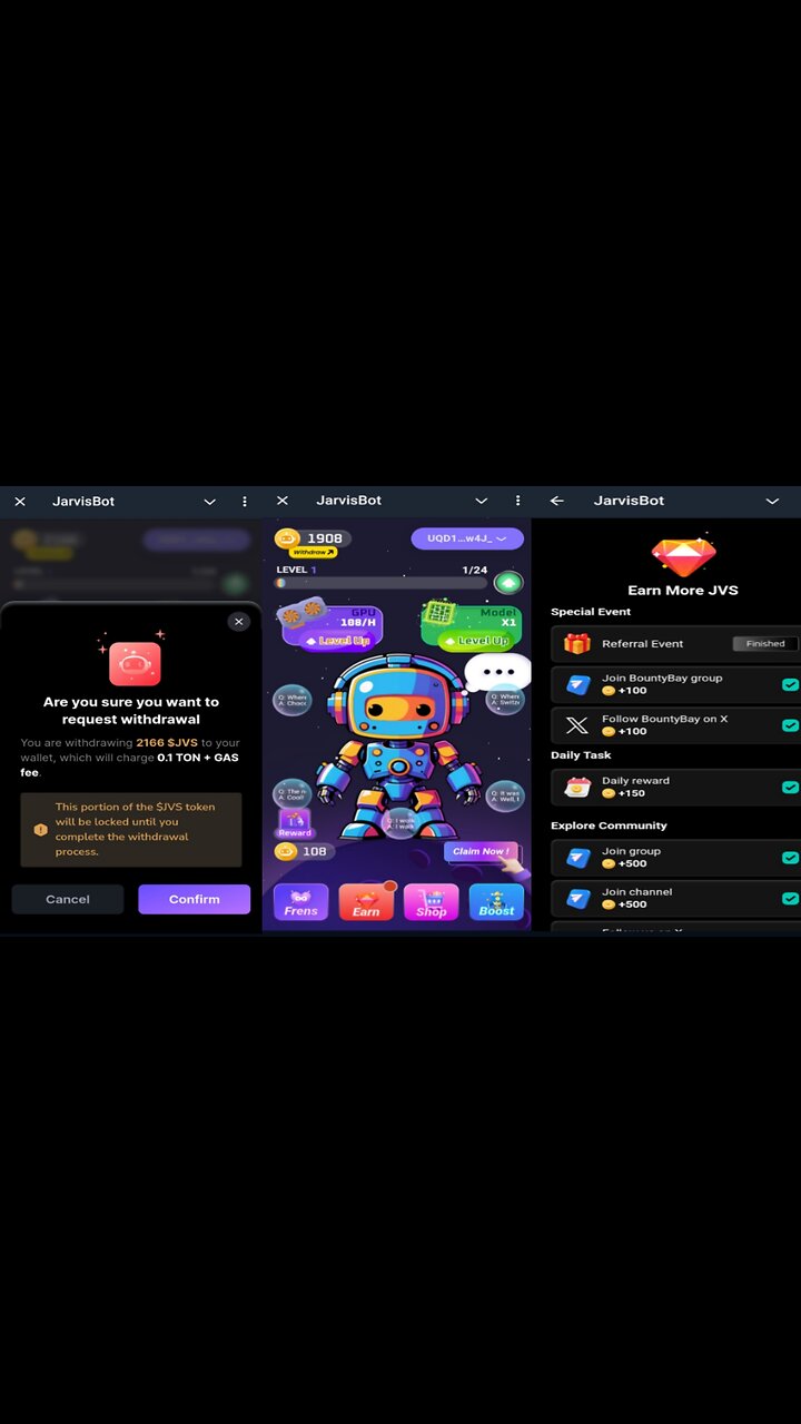 Jarvis Bot | New Telegram Crypto Airdrop Mining Bot | AI Tap To Earn