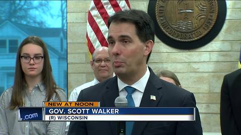 Walker stops in St. Francis to tout elimination of state property tax