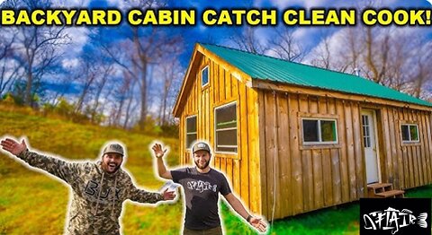 Walmart BUDGET backyard off grid cabin catch, clean, and cook.