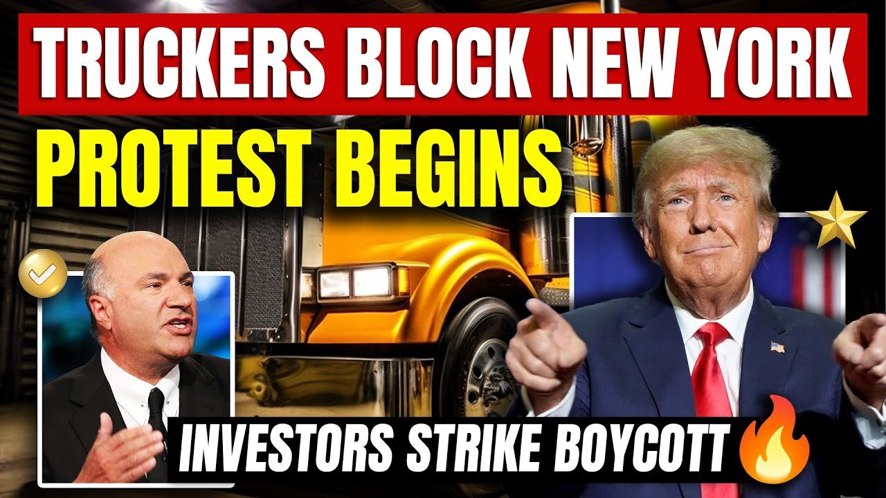 Truckers Protest Begins… Truckers Block NYC 🔥 Investors Boycott 💥 Amid Trump Civil Fraud Verdict