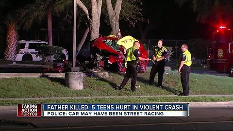 Father killed, 5 teens hurt in violent crash