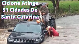 Passagem de ciclone Atinge 51 cidades De Santa Catarina { VÍDEO }