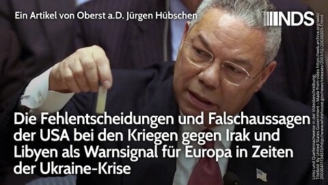 USA Fehlentscheidungen&Falschaussagen bei Kriegen gegen Irak&Libyen als Warnsignal für Europa | NDS