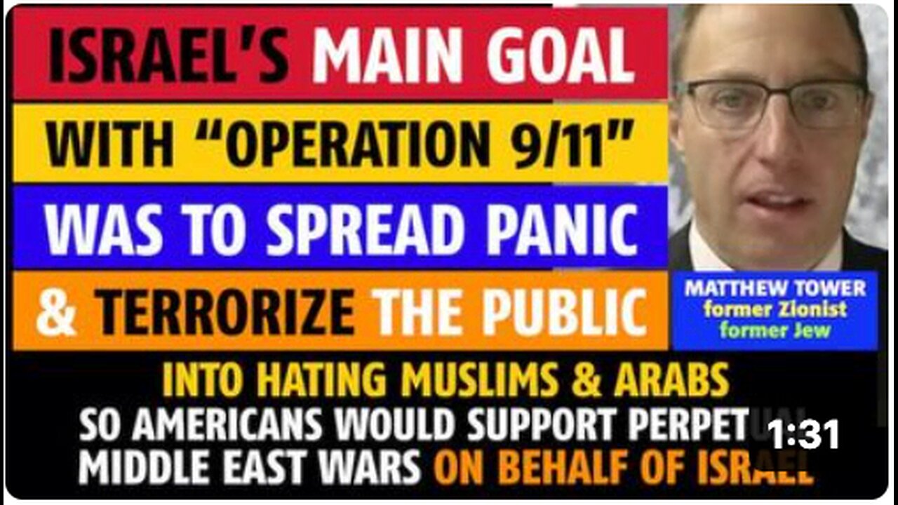 Israel's goal with "9/11" - get Americans to support perpetual Middle East wars on behalf of Israel