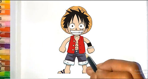 How to easily draw and color One Piece anime characters using oil patel