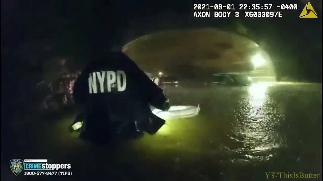 Bodycam Shows NYPD Rescue Delivery Driver Stuck In Floodwaters