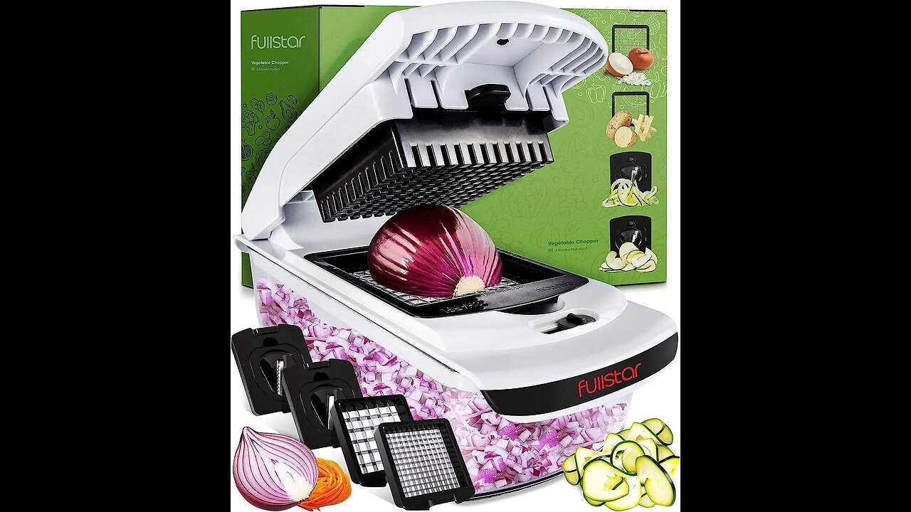 Vegetable Chopper-Spiralizer Vegetable Slicer-Onion Chopper with Container