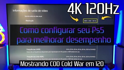 Como configurar o PS5 e TV para "4K" 120Hz (120FPS)