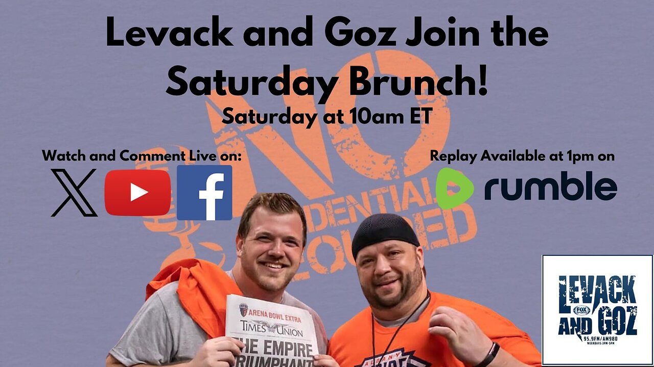 Jeff Levack and Tom "Goz" Goslowski of FOX Sports 980 Albany Join the NCR Saturday Brunch!