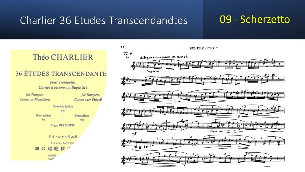 🎺🎺🎺 [TRUMPET ETUDE] Charlier 36 Etudes Transcendandtes No 09 – (Scherzetto)