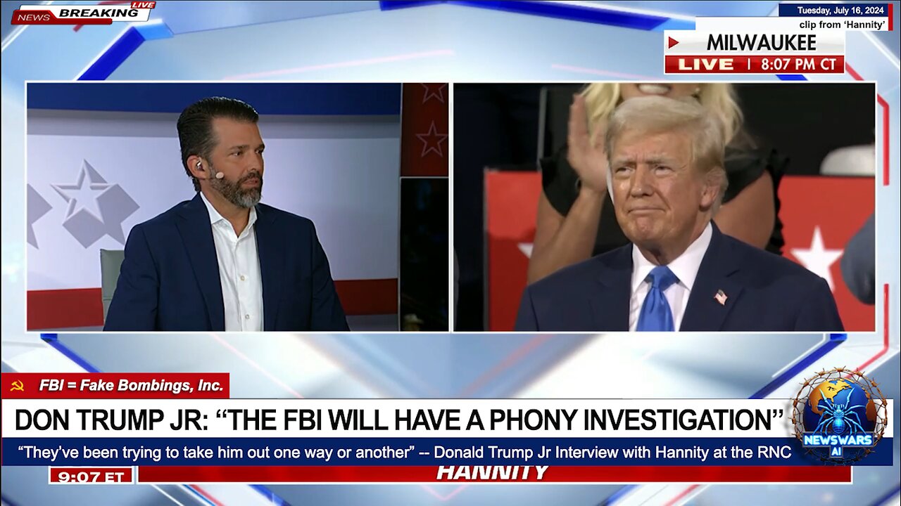 DON TRUMP JR: “THE FBI WILL HAVE A PHONY INVESTIGATION”