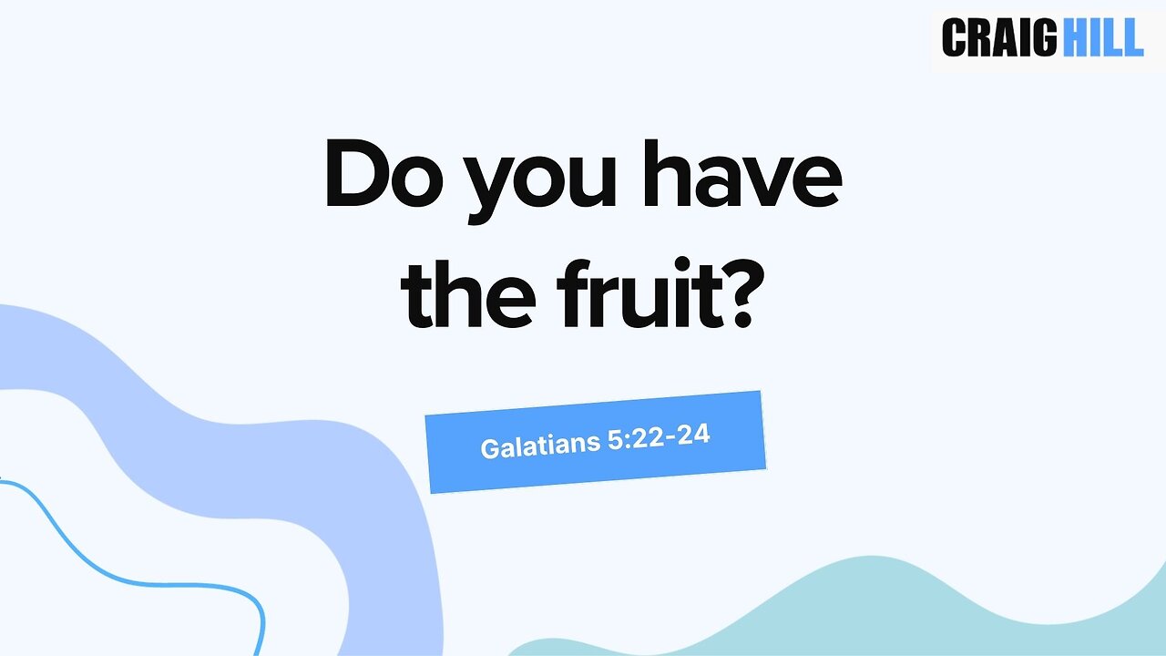 You don't have to TRY to have the fruit of the Spirit